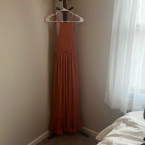 Dark Orange open back Maxi dress